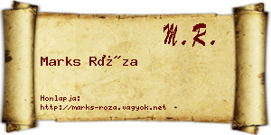 Marks Róza névjegykártya